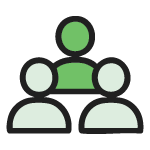 Icon, dass eine Gruppe von stilisierten Menschen abbildet.