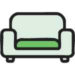 Icon, dass zwei eine stilisierte Couch darstellt.