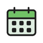 Icon, durch welches ein Kalenderblatt visualisiert ist.