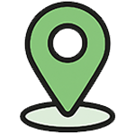 Ein stilisiertes Icon eines GPS-Pins.